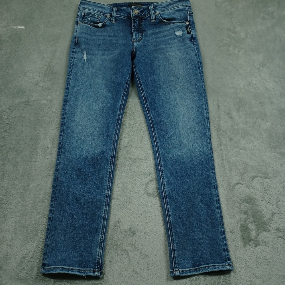 Silver Jeans Womens 30 Blue‎ Denim Suki Slim Fit Casual Distressed Modern